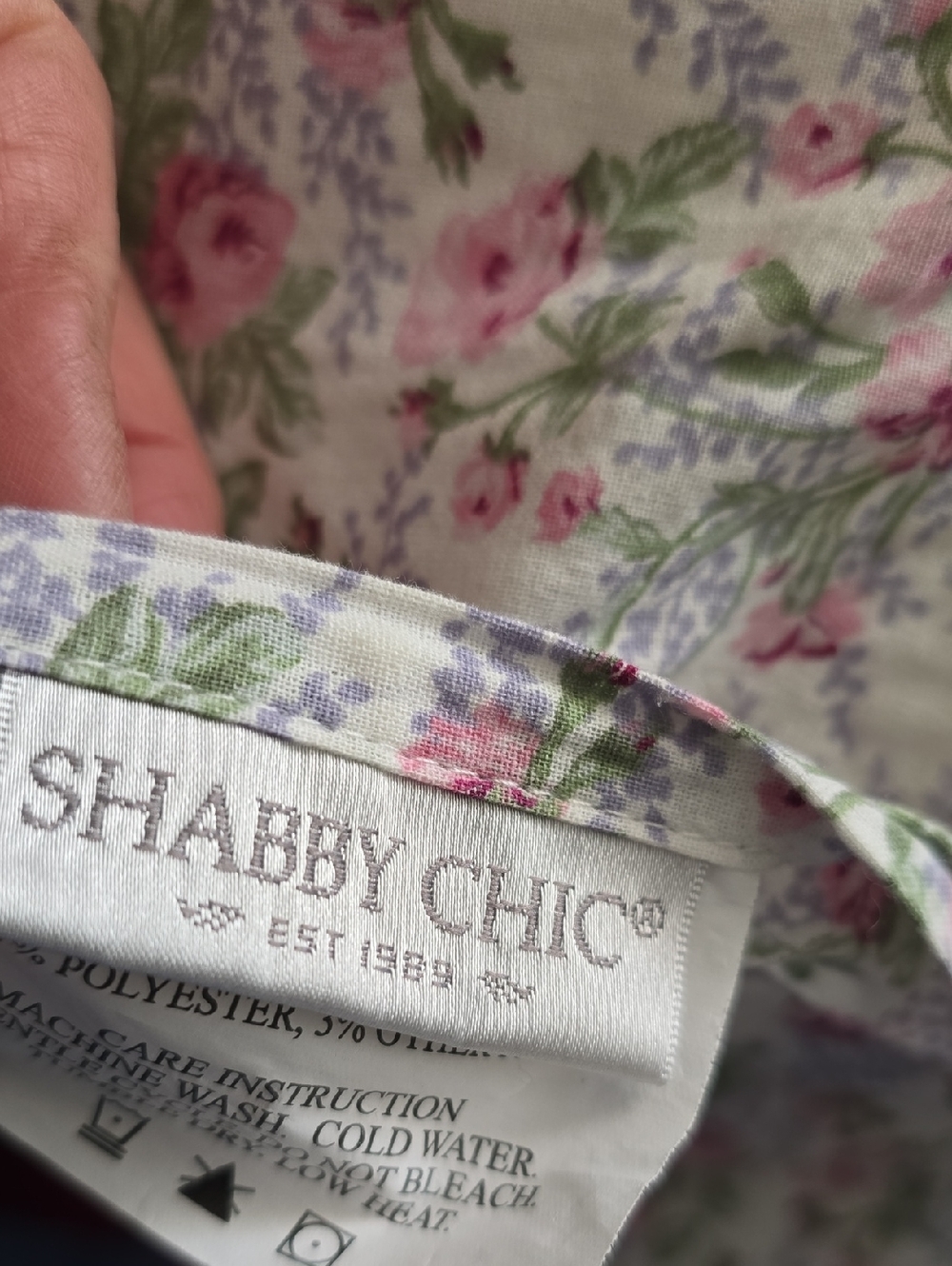 Set Of 2 Shabby Chic Floral Quilted Pillow Shams King Size - Pair Coverlets
